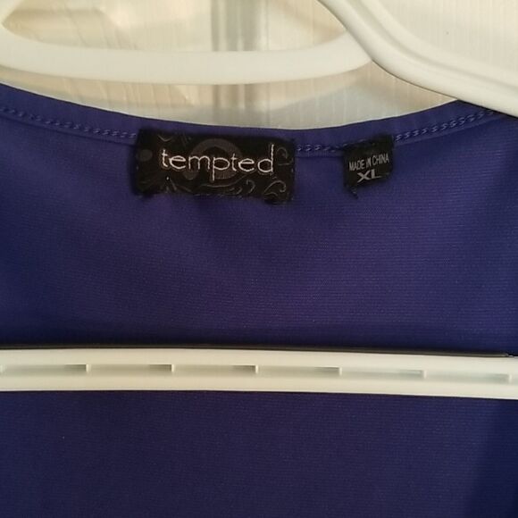 Tempted Blue Ruffle-front shirt - Picture 2 of 4